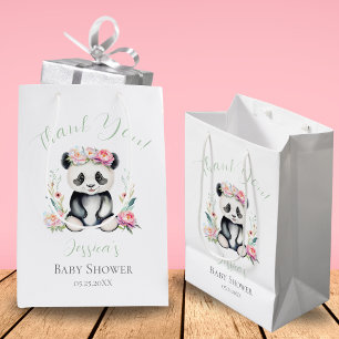 Baby Panda Pioenrozen Jungle Baby Shower Bedankt Medium Cadeauzakje