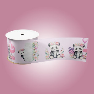 Baby Panda Pioenrozen Jungle Baby Shower Satijnen Lint