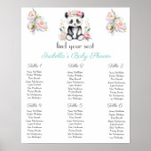 Baby Panda Pioenrozen Oerwoud Baby Zitkaart Poster (Voorkant)