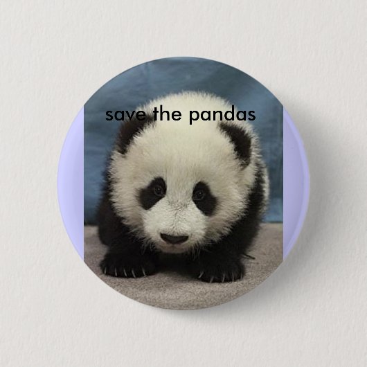 baby_panda, red de panda's ronde button 5,7 cm (Voorkant)