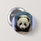 baby_panda, red de panda's ronde button 5,7 cm (Voorkant /achterkant)