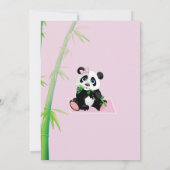 Baby Panda Roze uitnodiging (Achterkant)