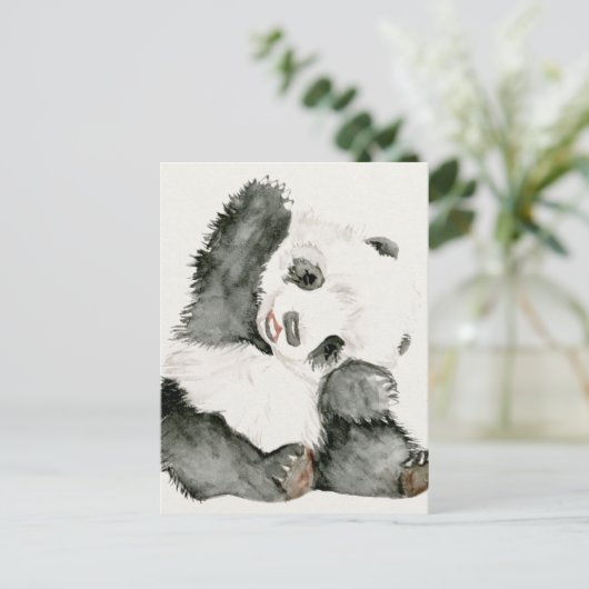 Baby Panda | Schuine en gier Briefkaart (Staand voorkant)