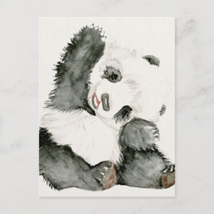Baby Panda   Schuine en gier Briefkaart