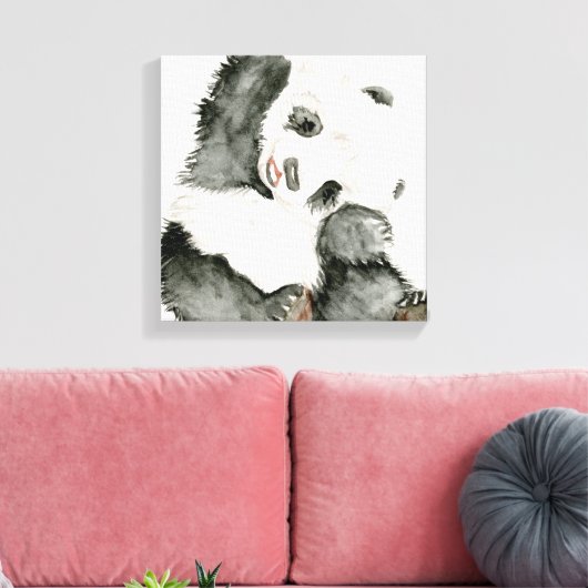 Baby Panda | Schuine en gier Canvas Afdruk (Insitu (Woonkamer))
