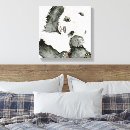 Baby Panda | Schuine en gier Canvas Afdruk (Insitu (Slaapkamer))