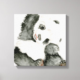 Baby Panda   Schuine en gier Canvas Afdruk