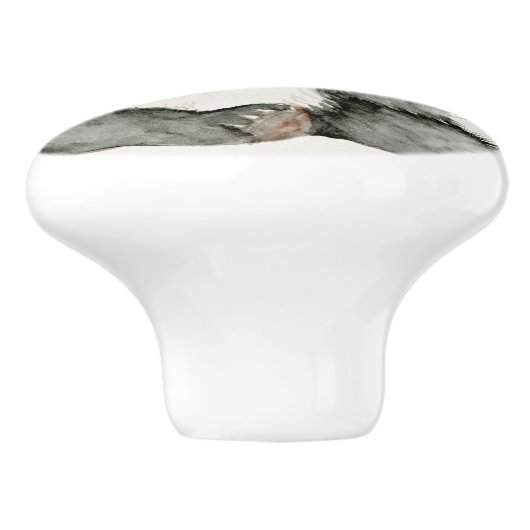 Baby Panda | Schuine en gier Keramische Knop (Zijkant)