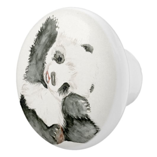 Baby Panda | Schuine en gier Keramische Knop (Rechts)