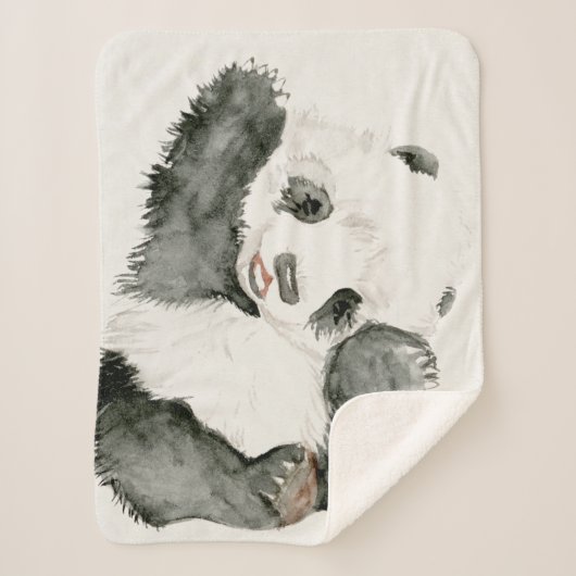 Baby Panda | Schuine en gier Sherpa Deken (Voorkant)
