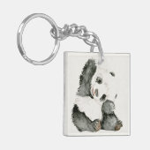 Baby Panda | Schuine en gier Sleutelhanger (Voorkant Links)