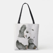 Baby Panda | Schuine en gier Tote Bag (Achterkant)