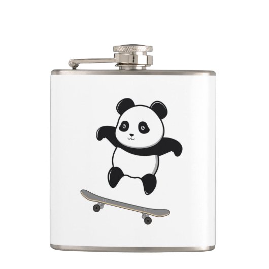 Baby Panda Skateboard Heupfles (Voorkant)