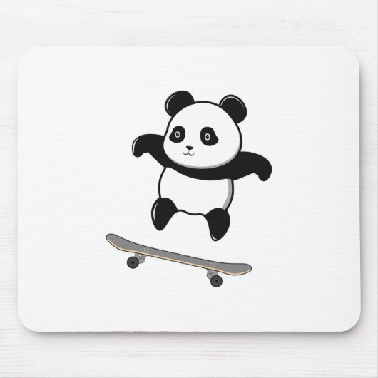 Baby Panda Skateboard Muismat (Voorkant)