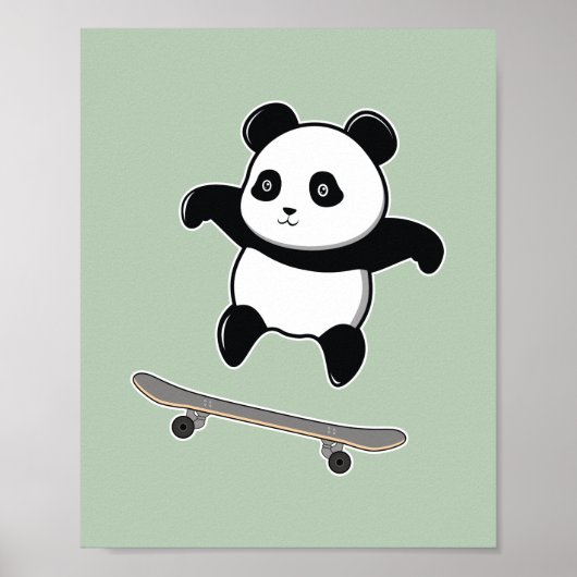 Baby Panda Skateboard Poster (Voorkant)