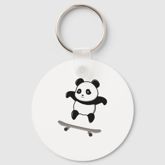 Baby Panda Skateboard Sleutelhanger (Voorkant)
