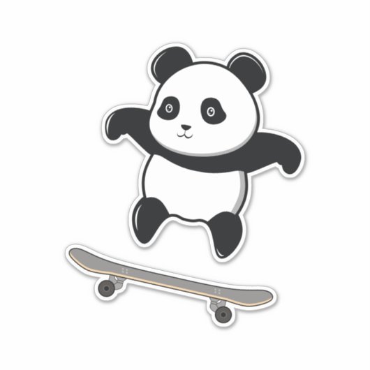 Baby Panda Skateboard Sticker (Voorkant)