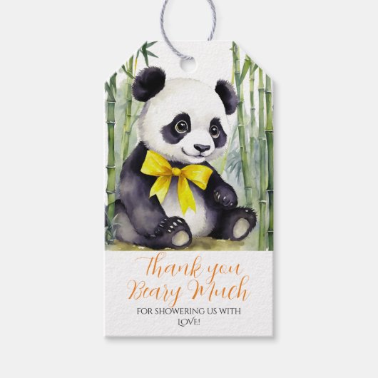 Baby Panda Uniseks Baby Shower Bedankt Beary Veel Cadeaulabel (Voorkant)
