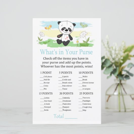 Baby panda Wat zit er in je handtas? (Staand voorkant)