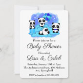 Baby Pandas Boy Baby shower Uitnodiging (Achterkant)