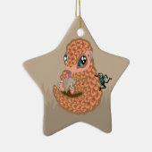 Baby pangoline met anticoagulans keramisch ornament (Rechts)