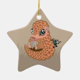 Baby pangoline met anticoagulans keramisch ornament