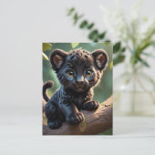 Baby panter in het Oerwoud, Postcrossing Briefkaar Briefkaart (Staand voorkant)