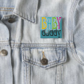 Baby Papa - Genderneutraliteit Vierkante Button 5,1 Cm (In situ)