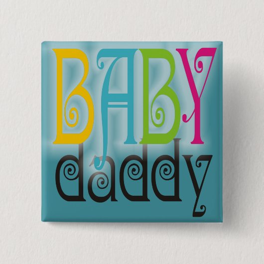 Baby Papa - Genderneutraliteit Vierkante Button 5,1 Cm (Voorkant)