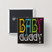 Baby Papa - Genderneutraliteit Vierkante Button 5,1 Cm (Voorkant /achterkant)