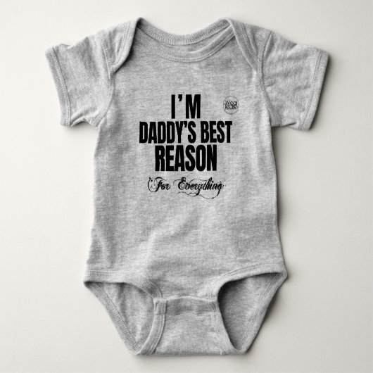 Baby "Papa's beste reden" grijs Romper (Voorkant)