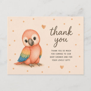 Baby Parkiet Baby Shower Bedankt Briefkaart