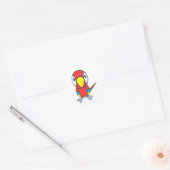 Baby Parrot Cartoon Ronde Sticker (Envelop)