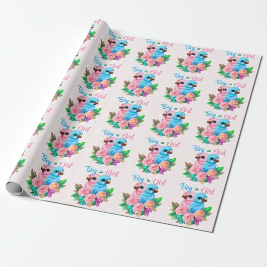 Baby Parrot Twins Cadeaupapier (Uitgerold)