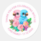 Baby Parrot Twins Ronde Sticker (Voorkant)