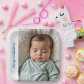 baby Party foto gefeliciteerd Papieren Bordje (Feest)