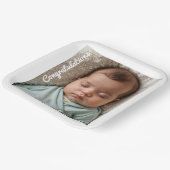 baby Party foto gefeliciteerd Papieren Bordje (Gebogen)