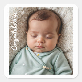 baby Party foto Gefeliciteerd Sip en zie Vierkante Sticker