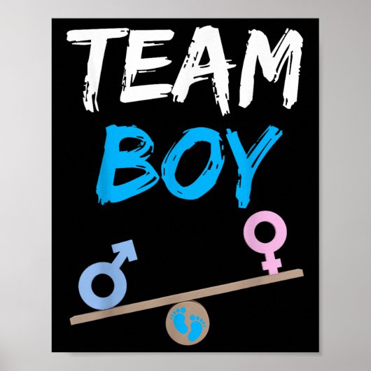 Baby Party Gender onthulling Team Boy Funny Gend Poster (Voorkant)