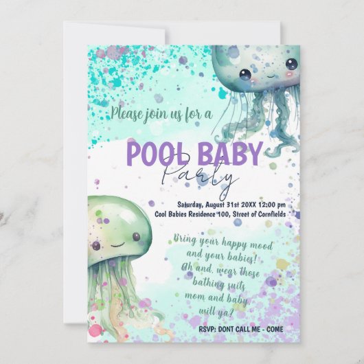 Baby party - Jelly fishes Kaart (Voorkant)