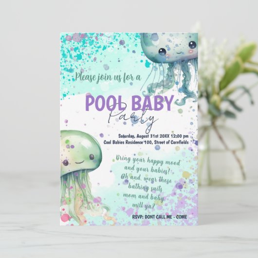 Baby party - Jelly fishes Kaart (Staand voorkant)