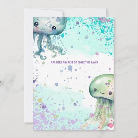 Baby party - Jelly fishes Kaart (Achterkant)