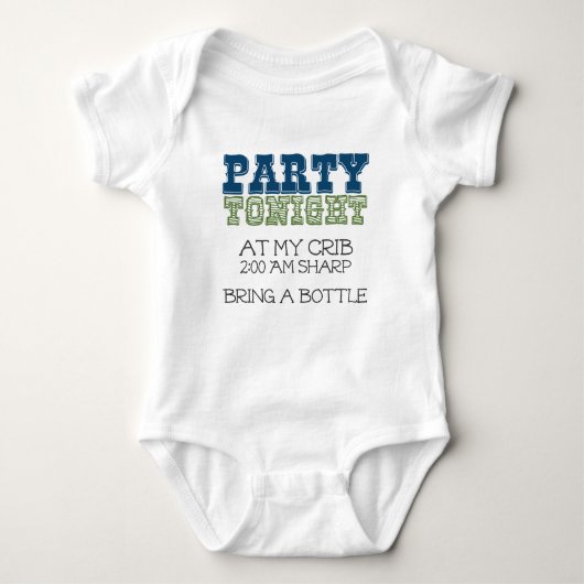 Baby Party Tonight in Mijn Wieg Romper (Voorkant)