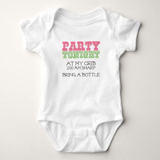 Baby Party Tonight in Mijn Wieg Romper (Voorkant)