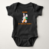 Baby Pasen Mijn Knuffel Konijn Body'suit Romper (Voorkant)