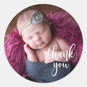 Baby Pasgeboren Foto Bedankt Sticker