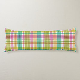 Baby pastel geruite roze blauw groen lichaamskussen