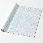 Baby Pastel Light Blue Floral Elegant Wedding Cadeaupapier (Uitgerold)