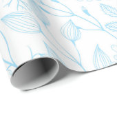 Baby Pastel Light Blue Floral Elegant Wedding Cadeaupapier (Rol Hoek)