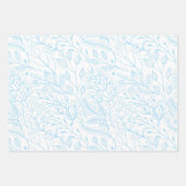 Baby Pastel Light Blue Floral Elegant Wedding Inpakpapier Vel (Voorkant)